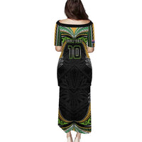 Custom Cook Islands Rugby League Puletasi Tatau Tribal Motifs-Black Color - Polynesian Pride