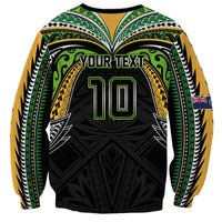 Custom Cook Islands Rugby League Sweatshirt Tatau Tribal Motifs-Black Color - Polynesian Pride