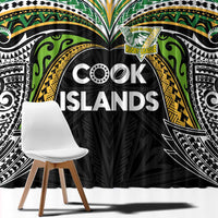 Cook Islands Rugby League Window Curtain Tatau Tribal Motifs-Black Color - Polynesian Pride