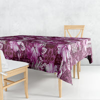 Hawaiian Quilt Pattern Tablecloth Hibiscus and Tribal Element Vintage Pink Vibe LT03 - Polynesian Pride