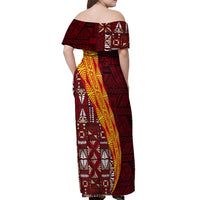 Tonga Feletoa Kupesi Fakatonga Off Shoulder Maxi Dress LT03 - Polynesian Pride