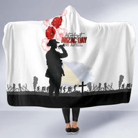 Tokelau ANZAC Day Hooded Blanket Lest We Forget Red Poppy Flowers and Soldier LT03 - Polynesian Pride