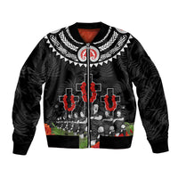 New Zealand ANZAC Day Bomber Jacket Lest We Forget Haka Dance Respect LT03 Unisex Black - Polynesian Pride