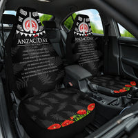 New Zealand ANZAC Day Car Seat Cover Lest We Forget Haka Dance Respect LT03 One Size Black - Polynesian Pride