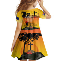 New Zealand and Australia ANZAC Day Family Matching Short Sleeve Bodycon Dress and Hawaiian Shirt Gallipoli Lest We Forget LT03 - Polynesian Pride