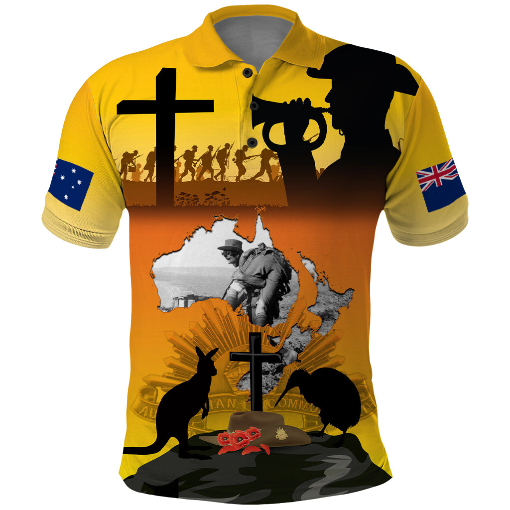 New Zealand and Australia ANZAC Day Polo Shirt Gallipoli Lest We Forget LT03 Yellow - Polynesian Pride