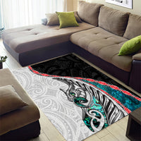 New Zealand Area Rug Manaia Fern and Koru Maori Pattern