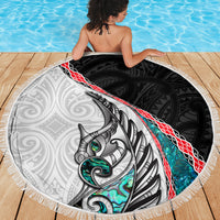 New Zealand Beach Blanket Manaia Fern and Koru Maori Pattern