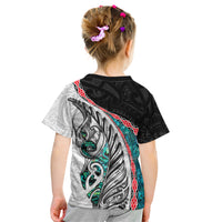 New Zealand Kid T Shirt Manaia Fern and Koru Maori Pattern LT03 - Polynesian Pride