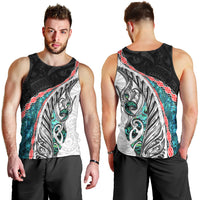 New Zealand Men Tank Top Manaia Fern and Koru Maori Pattern LT03 - Polynesian Pride