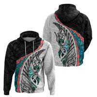 New Zealand Zip Hoodie Manaia Fern and Koru Maori Pattern LT03 - Polynesian Pride