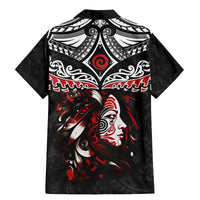 New Zealand Maori Girl Family Matching Mermaid Dress and Hawaiian Shirt Silver Fern and Koru Pattern LT03 - Polynesian Pride