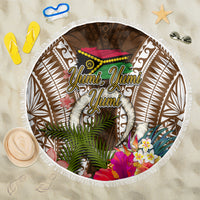 Vanuatu Selebretem 44th Indipendens Dei Beach Blanket Yumi Pig Tusk and Namele Fern