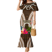 Vanuatu Selebretem 44th Indipendens Dei Family Matching Mermaid Dress and Hawaiian Shirt Yumi Pig Tusk and Namele Fern