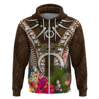 Vanuatu Selebretem 44th Indipendens Dei Zip Hoodie Yumi Pig Tusk and Namele Fern