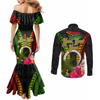 Vanuatu Independence Day Couples Matching Mermaid Dress and Long Sleeve Button Shirt Tugeta Yumi Selebretem Indipendens Dei