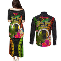 Vanuatu Independence Day Couples Matching Puletasi and Long Sleeve Button Shirt Tugeta Yumi Selebretem Indipendens Dei