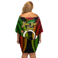 Vanuatu Independence Day Off Shoulder Short Dress Tugeta Yumi Selebretem Indipendens Dei LT03 - Polynesian Pride