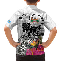 Fiji Iguana Kid Hawaiian Shirt Tapa Tribal Tattoo and Hibiscus LT03 - Polynesian Pride