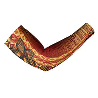 Samoan Pacific Tribal Flower Geometric Art Tattoos Arm Sleeves Siapo Pattern Flame Sunset - Polynesian Pride