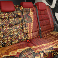 Samoan Pacific Tribal Flower Geometric Art Tattoos Back Car Seat Cover Siapo Pattern Flame Sunset - Polynesian Pride