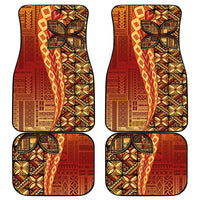 Samoan Pacific Tribal Flower Geometric Art Tattoos Car Mats Siapo Pattern Flame Sunset - Polynesian Pride