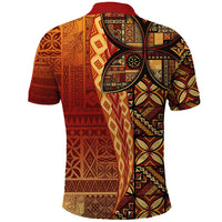 Samoan Pacific Tribal Flower Geometric Art Tattoos Polo Shirt Siapo Pattern Flame Sunset - Polynesian Pride