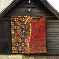 Samoan Pacific Tribal Flower Geometric Art Tattoos Quilt Siapo Pattern Flame Sunset - Polynesian Pride