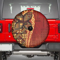 Samoan Pacific Tribal Flower Geometric Art Tattoos Spare Tire Cover Siapo Pattern Flame Sunset LT03 - Polynesian Pride
