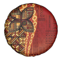 Samoan Pacific Tribal Flower Geometric Art Tattoos Spare Tire Cover Siapo Pattern Flame Sunset LT03 - Polynesian Pride