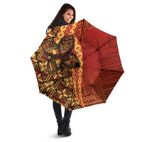 Samoan Pacific Tribal Flower Geometric Art Tattoos Umbrella Siapo Pattern Flame Sunset - Polynesian Pride