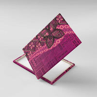 Samoan Pacific Tribal Flower Geometric Art Tattoos Canvas Wall Art Siapo Pattern Romantic Rose LT03 With Frame Pink - Polynesian Pride