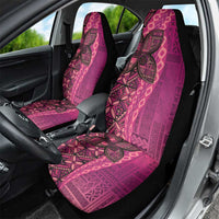 Samoan Pacific Tribal Flower Geometric Art Tattoos Car Seat Cover Siapo Pattern Romantic Rose - Polynesian Pride