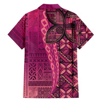 Samoan Pacific Tribal Flower Geometric Art Tattoos Family Matching Long Sleeve Bodycon Dress and Hawaiian Shirt Siapo Pattern Romantic Rose - Polynesian Pride