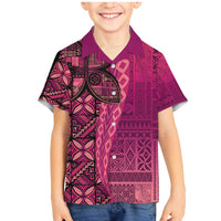 Samoan Pacific Tribal Flower Geometric Art Tattoos Family Matching Mermaid Dress and Hawaiian Shirt Siapo Pattern Romantic Rose - Polynesian Pride