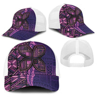 Samoan Pacific Tribal Flower Geometric Art Tattoos Baseball Net Cap Siapo Pattern Purple Haze LT03 - Polynesian Pride