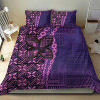 Samoan Pacific Tribal Flower Geometric Art Tattoos Bedding Set Siapo Pattern Purple Haze - Polynesian Pride