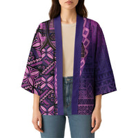 Samoan Pacific Tribal Flower Geometric Art Tattoos Kimono Siapo Pattern Purple Haze - Polynesian Pride
