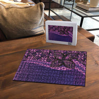 Samoan Pacific Tribal Flower Geometric Art Tattoos Puzzle Siapo Pattern Purple Haze - Polynesian Pride