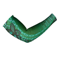 Samoan Pacific Tribal Flower Geometric Art Tattoos Arm Sleeves Siapo Pattern Emerald Glow - Polynesian Pride