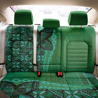 Samoan Pacific Tribal Flower Geometric Art Tattoos Back Car Seat Cover Siapo Pattern Emerald Glow - Polynesian Pride