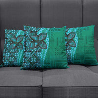 Samoan Pacific Tribal Flower Geometric Art Tattoos Pillow Cover Siapo Pattern Turquoise Tide LT03 - Polynesian Pride