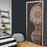 Fijian Masi Tribal Tattoos Art Pattern Door Cover Brown Color Half Style - Polynesian Pride