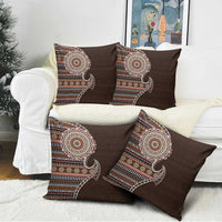 Fijian Masi Tribal Tattoos Art Pattern Pillow Cover Brown Color Half Style - Polynesian Pride