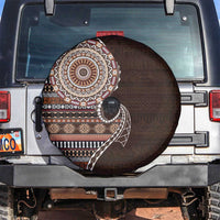 Fijian Masi Tribal Tattoos Art Pattern Spare Tire Cover Brown Color Half Style LT03 Brown - Polynesian Pride
