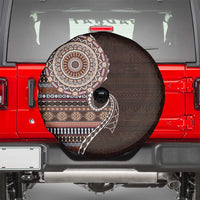 Fijian Masi Tribal Tattoos Art Pattern Spare Tire Cover Brown Color Half Style LT03 - Polynesian Pride