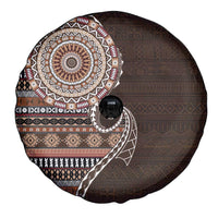 Fijian Masi Tribal Tattoos Art Pattern Spare Tire Cover Brown Color Half Style LT03 - Polynesian Pride