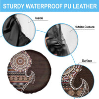 Fijian Masi Tribal Tattoos Art Pattern Spare Tire Cover Brown Color Half Style LT03 - Polynesian Pride