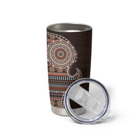Fijian Masi Tribal Tattoos Art Pattern Tumbler Cup Brown Color Half Style - Polynesian Pride