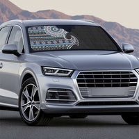 Fijian Masi Tribal Tattoos Art Pattern Auto Sun Shade Navy Color Half Style - Polynesian Pride